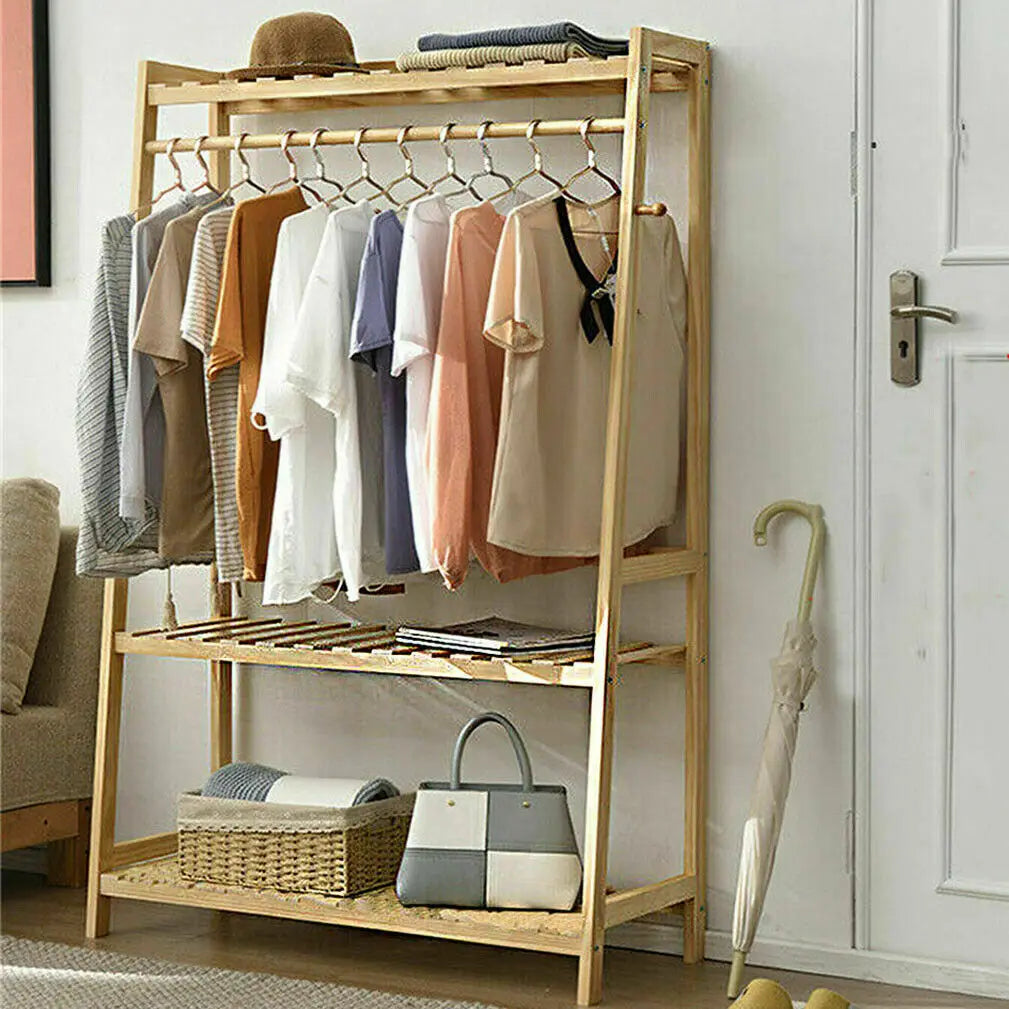 Heavy Duty Garment Bamboo Coat Rack