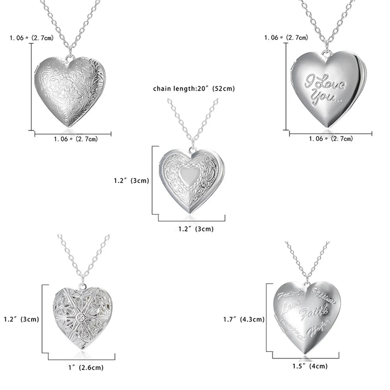 Heart Locket Pendant Necklace