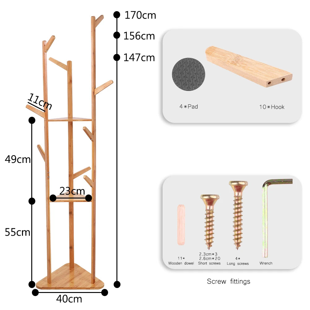 Bamboo Tree Coat Rack