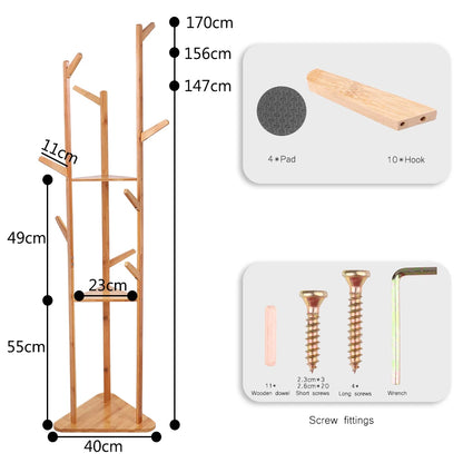 Bamboo Tree Coat Rack