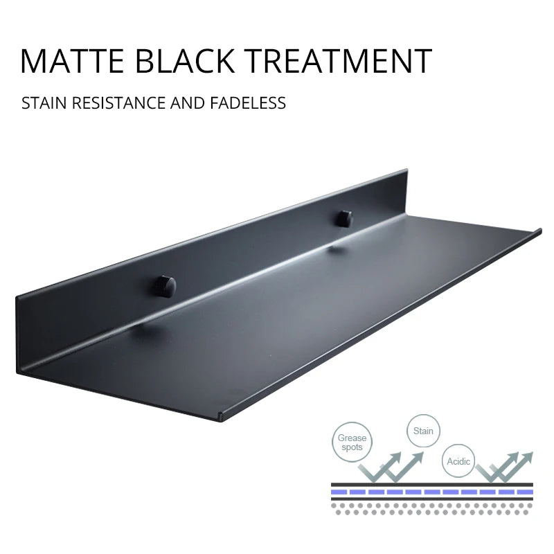 Matte Black Wall Mounted Shelf