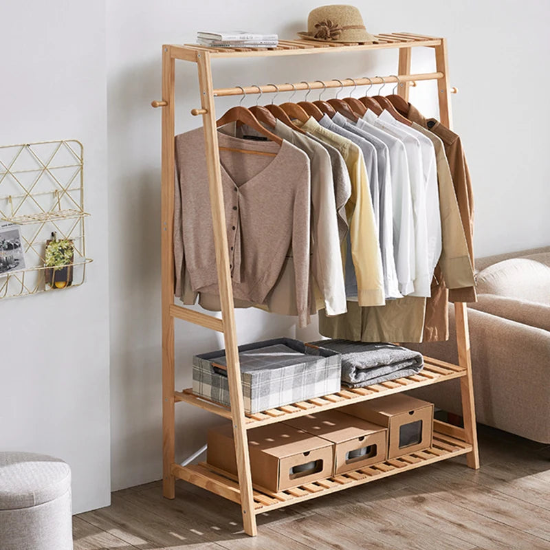 Heavy Duty Garment Bamboo Coat Rack