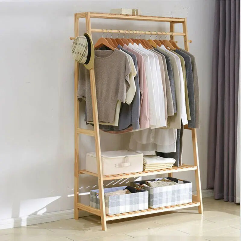 Heavy Duty Garment Bamboo Coat Rack