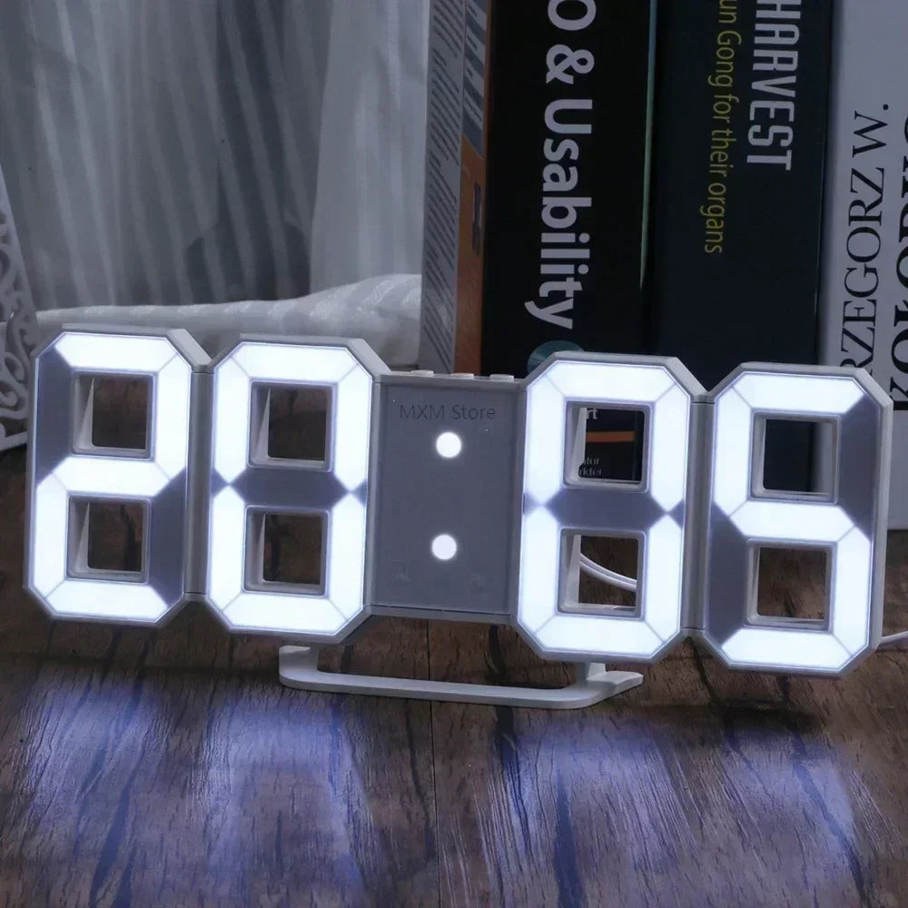 3D LED Digital Clock Wall