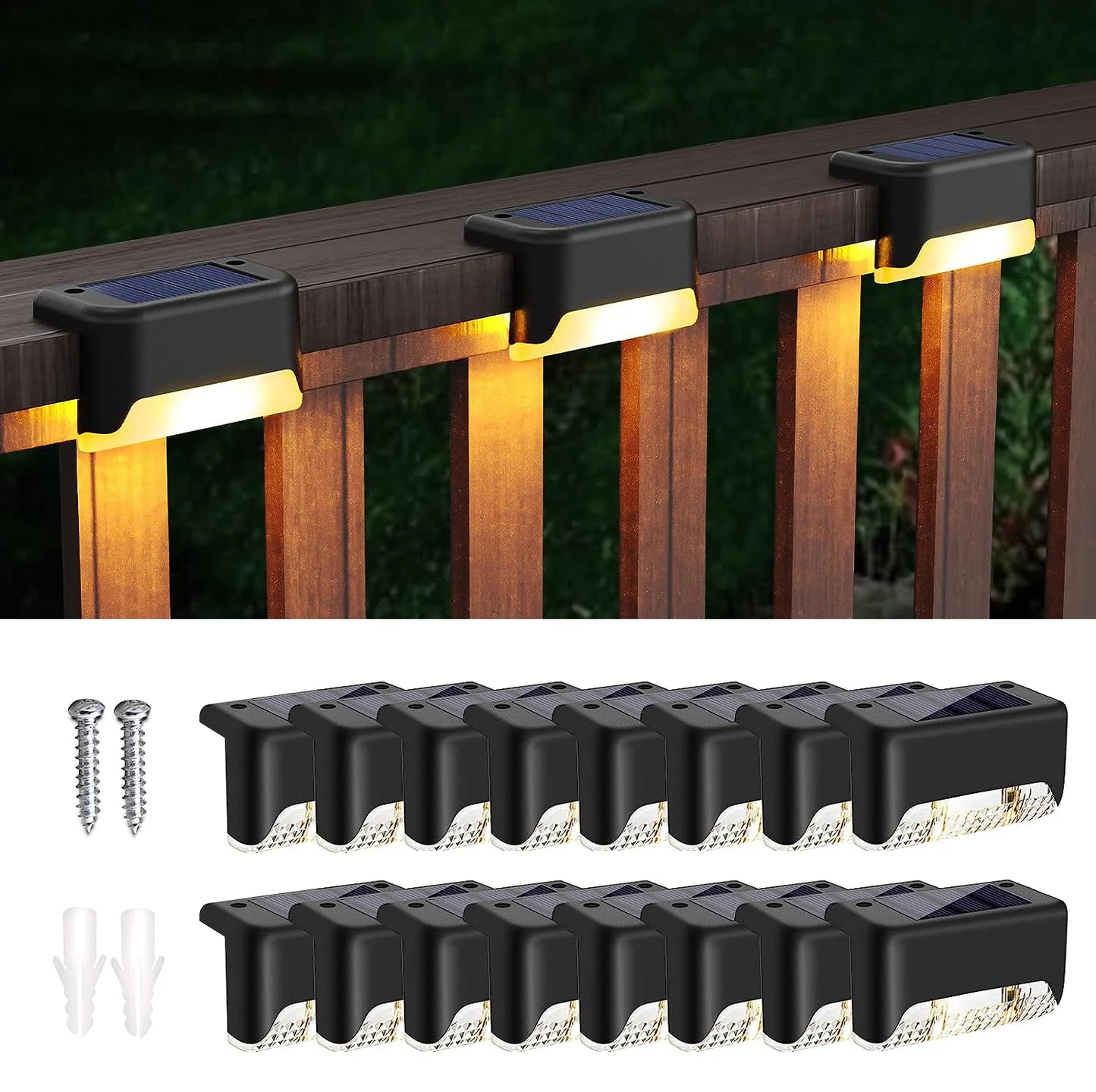 16-Pack Outdoor Solar Deck Lamp