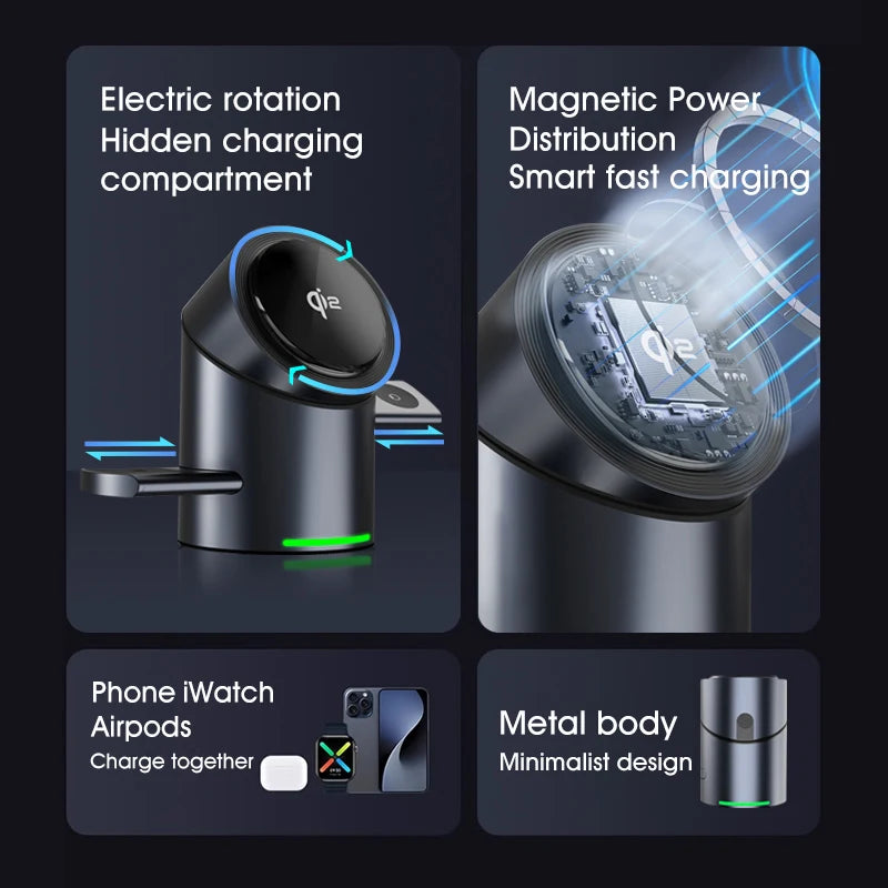 3-in-1 Magnetic Wireless Charging Base