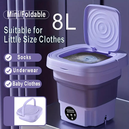 Small Portable Foldable Washing Machine with Spin Dryer