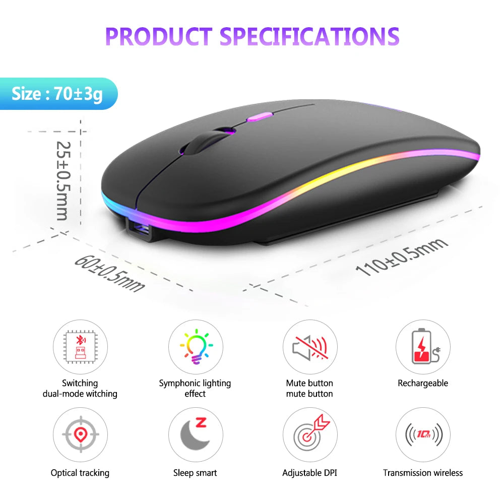 2.4GHz Dual Mode Wireless Bluetooth Mouse