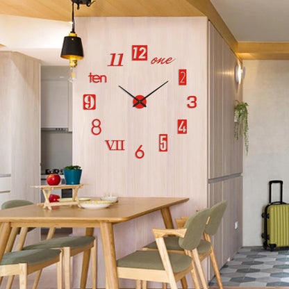 3D Acrylic Mirror Wall Clock