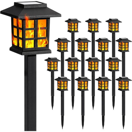 16-Pack Flickering Flame LED Solar Outdoor Lights