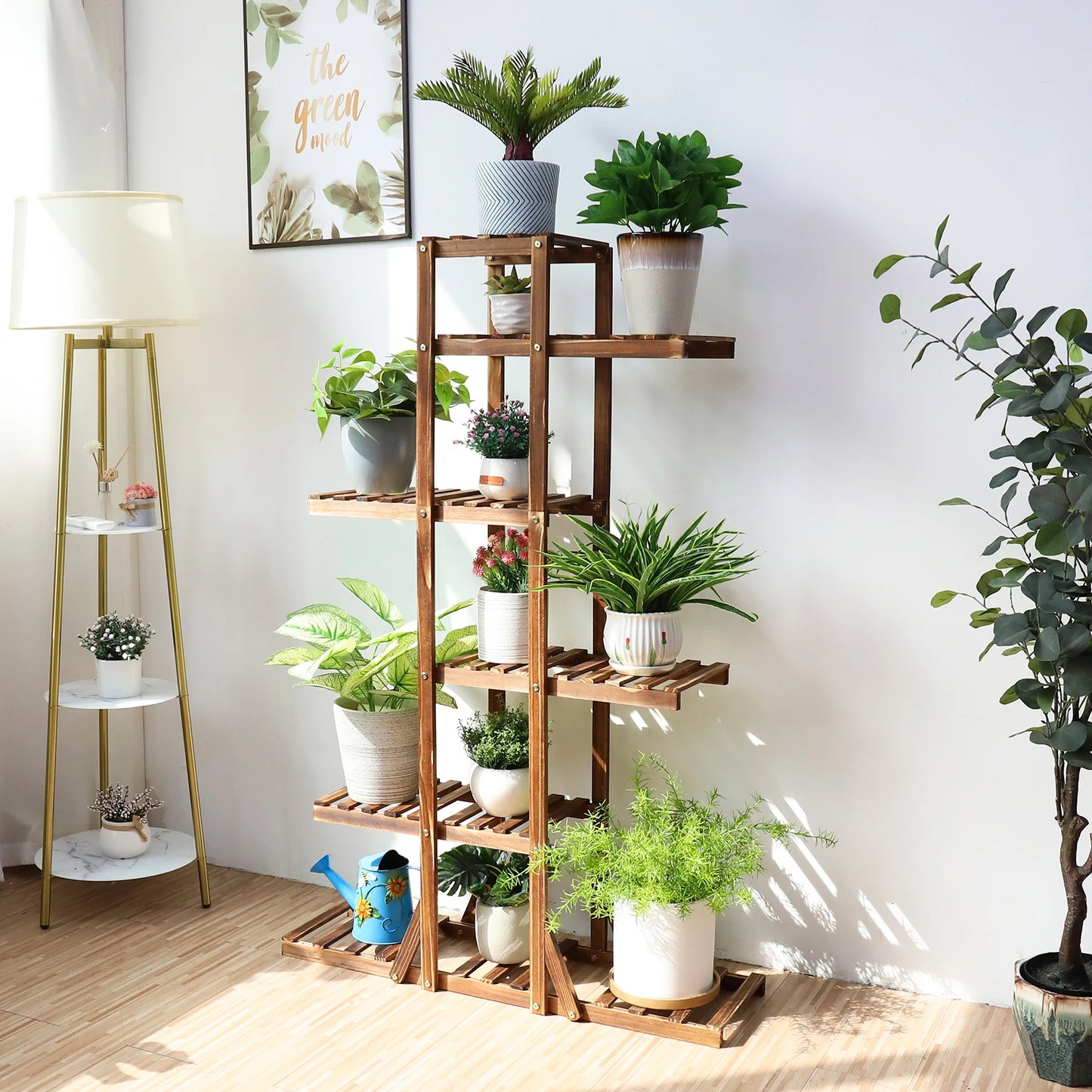 6-Tier Carbonized Wooden Plant Stand