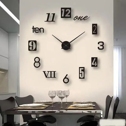 3D Acrylic Mirror Wall Clock