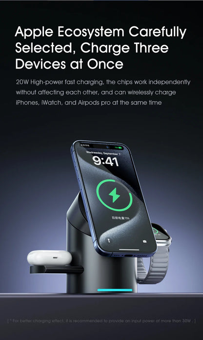 3-in-1 Magnetic Wireless Charging Base