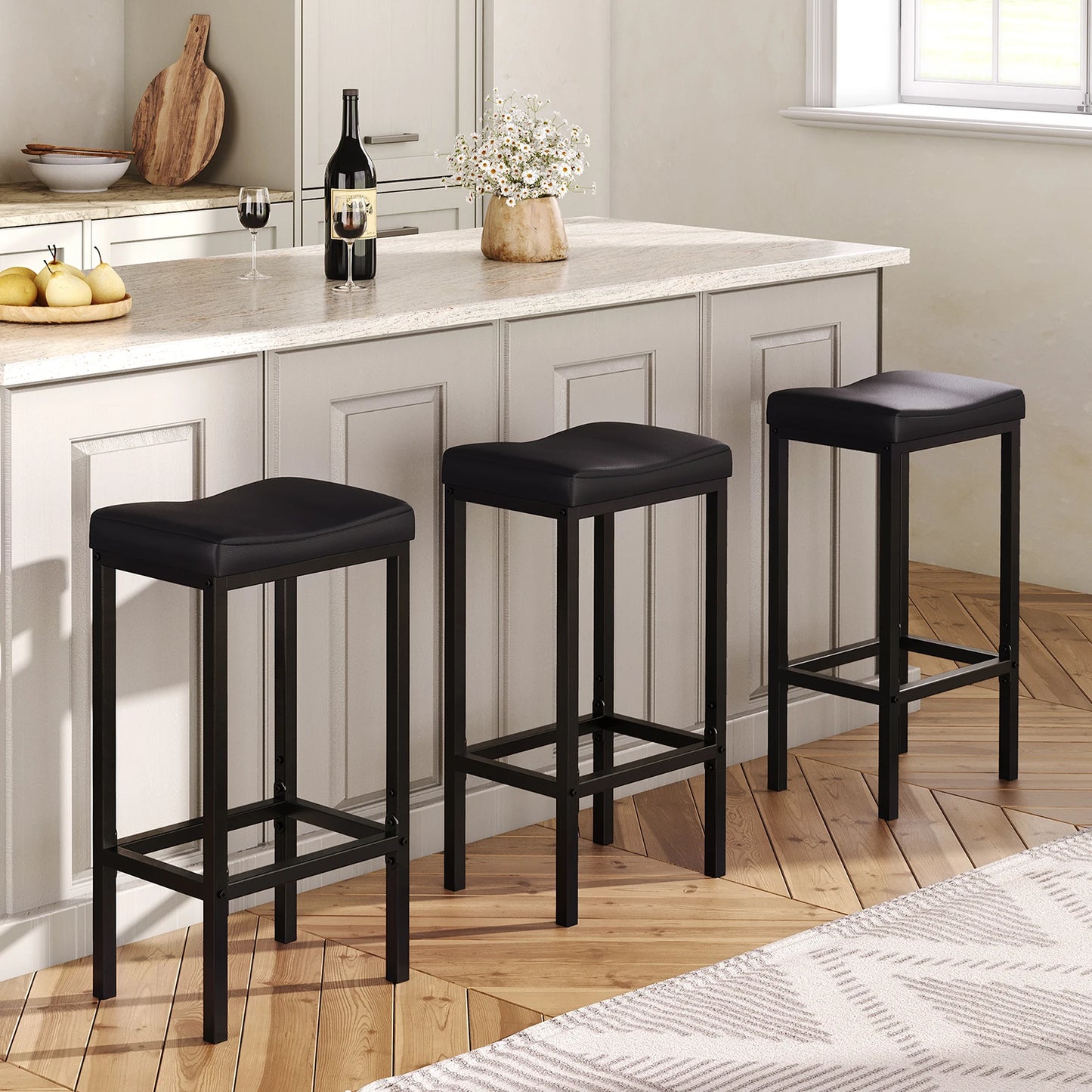 2.4" Thick Upholstery Barstool Set