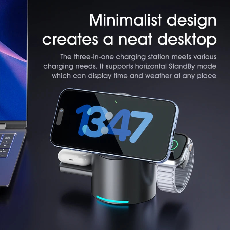 3-in-1 Magnetic Wireless Charging Base