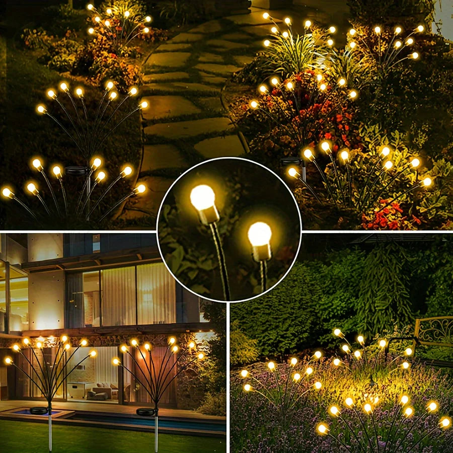 4-Pack LED Solar Firefly Garden Lights