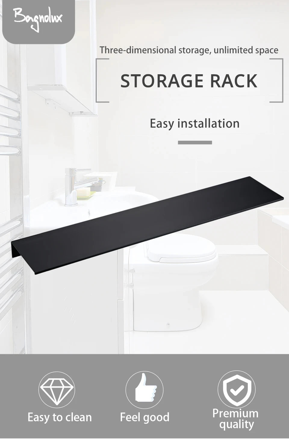 Matte Black Wall Mounted Shelf