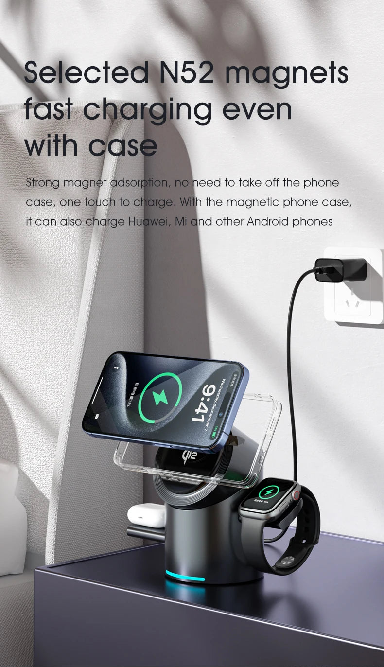 3-in-1 Magnetic Wireless Charging Base