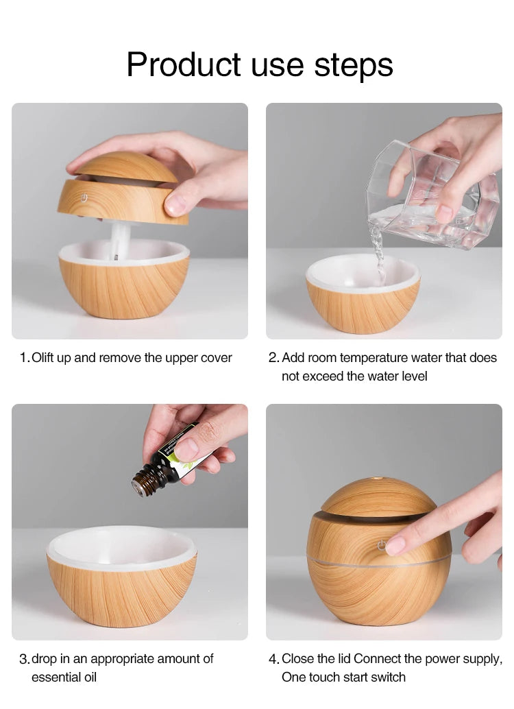 USB Ultrasonic Cool Mist Electric Aroma Diffuser