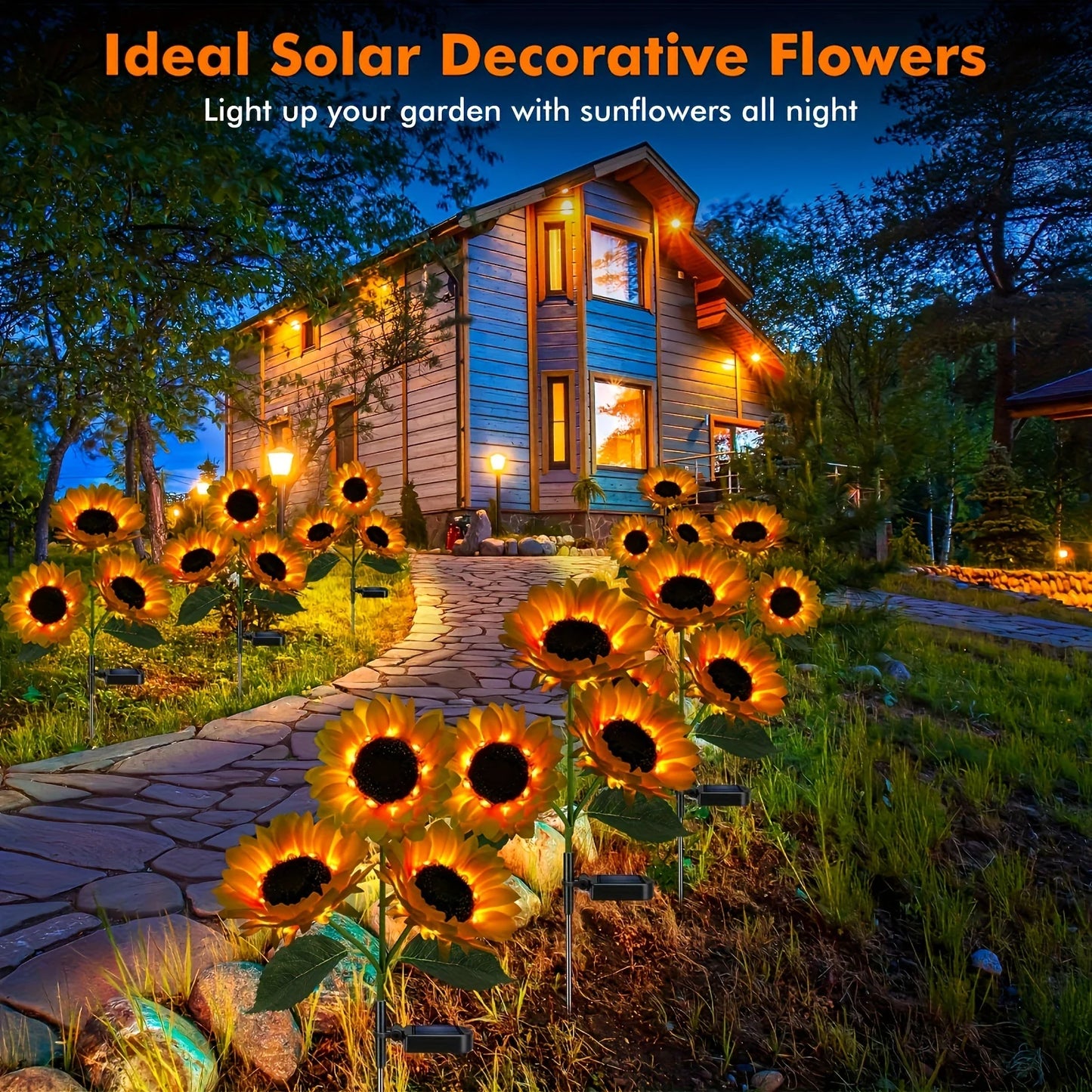 Solar Sunflower Outdoor Lights