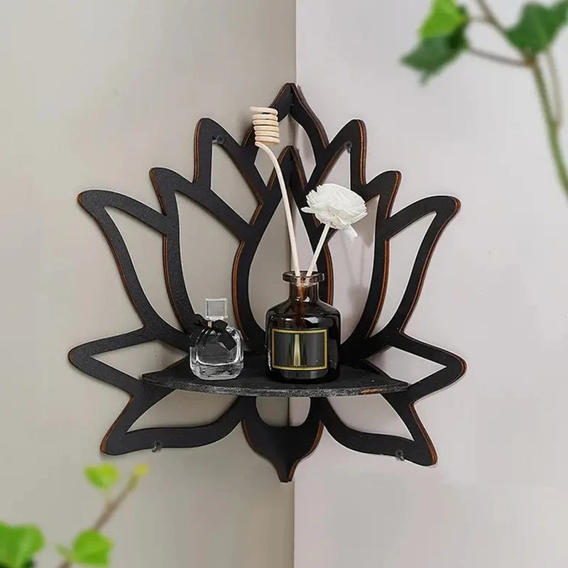 Wooden Lotus Decorative Candle Holder