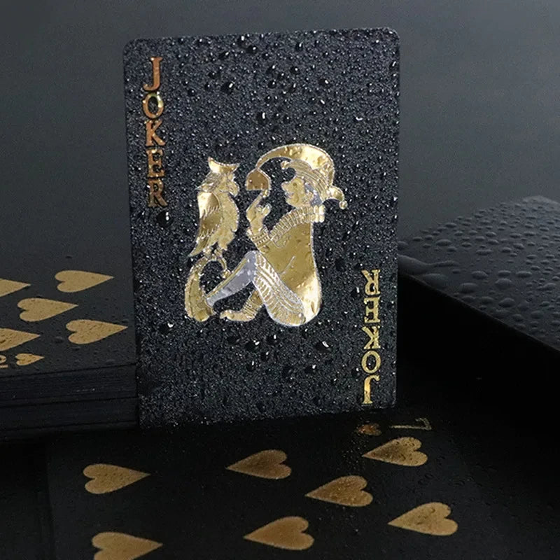 Black and Gold Waterproof Poker Cards