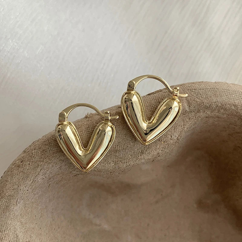 Heart Stud Dangle Earrings