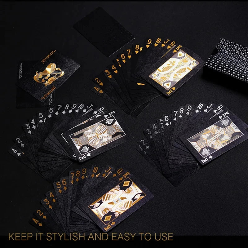 Black and Gold Waterproof Poker Cards