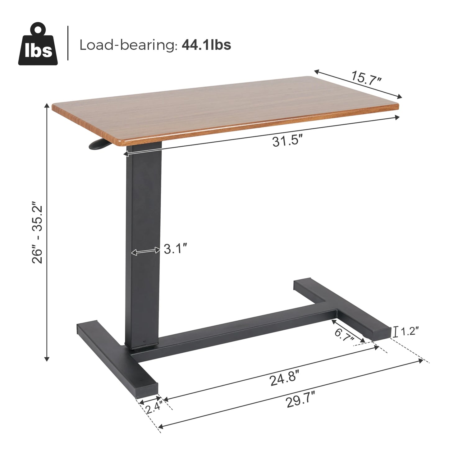 Heavy-Duty Rolling Bedside Table