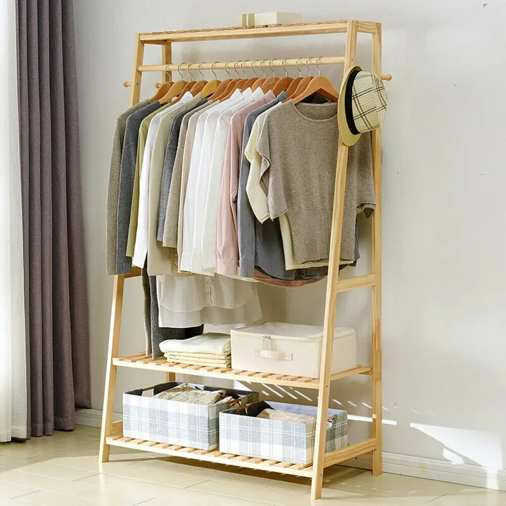 Heavy Duty Garment Bamboo Coat Rack