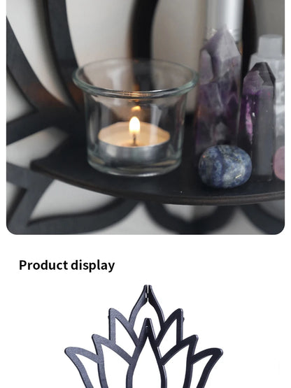 Wooden Lotus Decorative Candle Holder