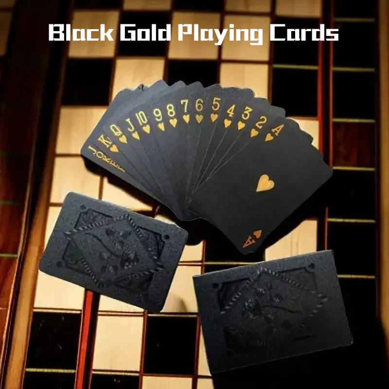 Black and Gold Waterproof Poker Cards