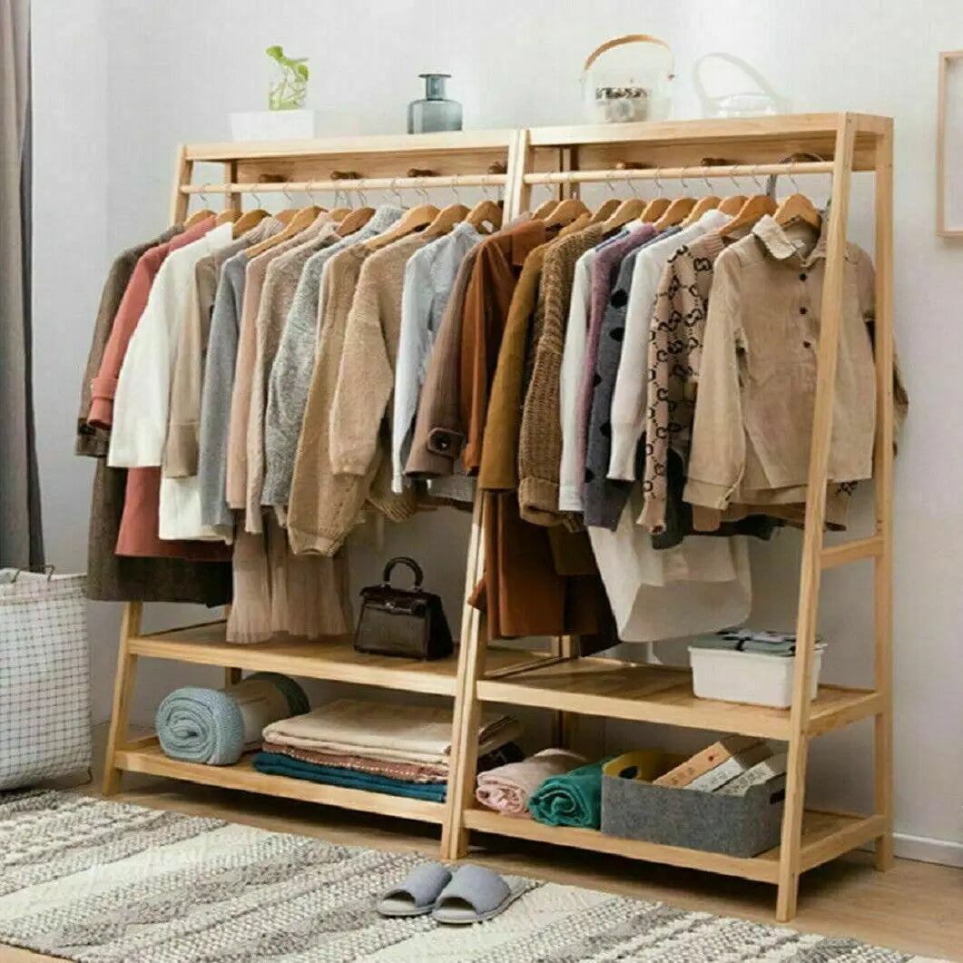 Heavy Duty Garment Bamboo Coat Rack