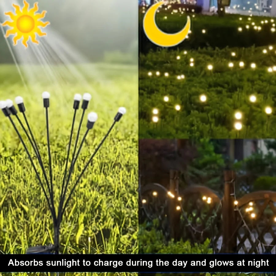 4-Pack LED Solar Firefly Garden Lights