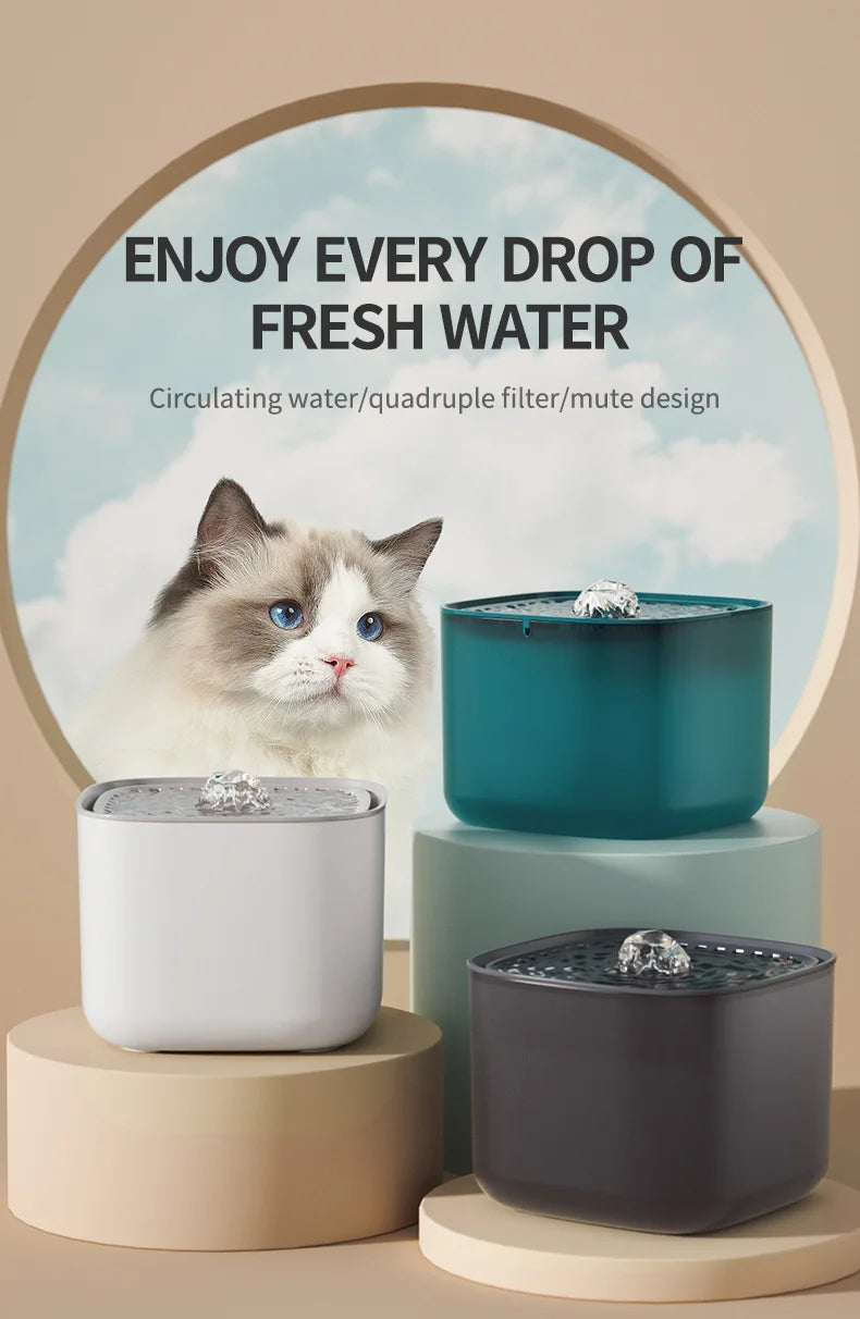 Auto Filtering Cat Water Fountain