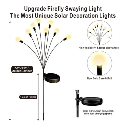 4-Pack LED Solar Firefly Garden Lights