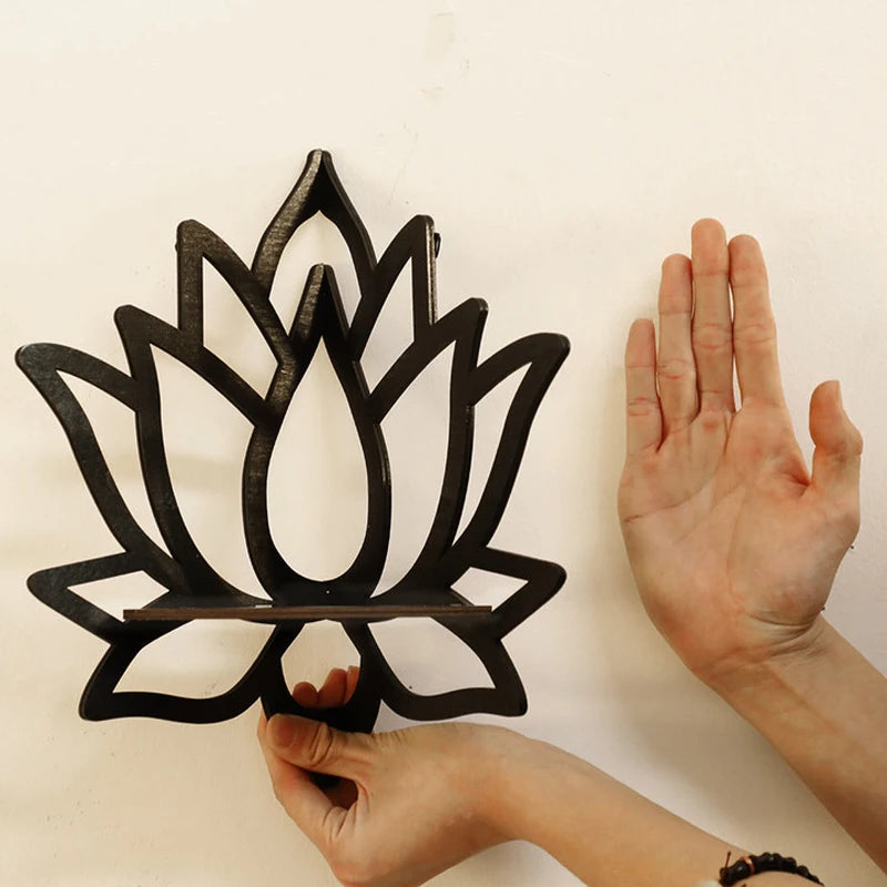 Wooden Lotus Decorative Candle Holder