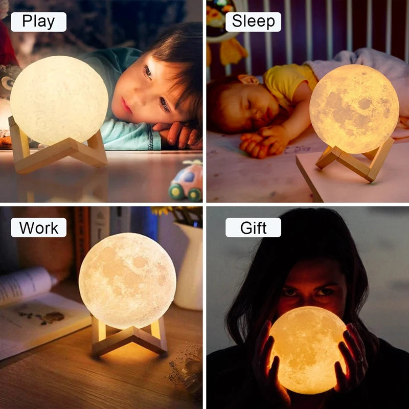 8cm LED Moon Lamp